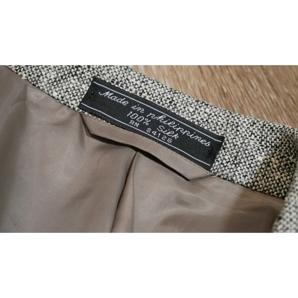 Bert Pulitzer Mens‎ 42L Silk Blazer Sport Coat Grey Salt Pepper Tweed 2 Button